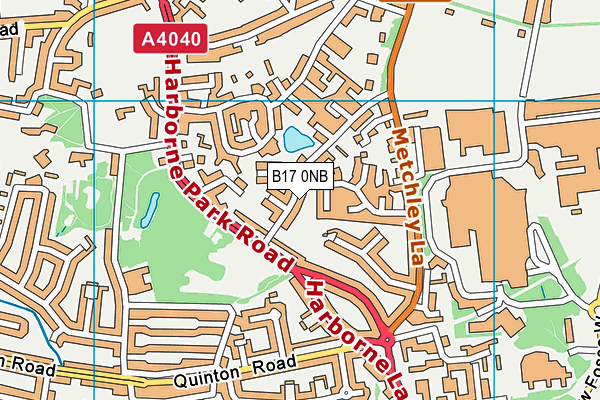 B17 0NB map - OS VectorMap District (Ordnance Survey)