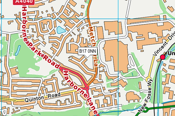 B17 0NN map - OS VectorMap District (Ordnance Survey)