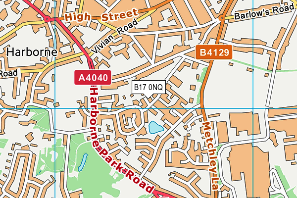 B17 0NQ map - OS VectorMap District (Ordnance Survey)