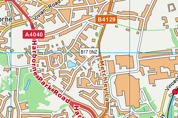 B17 0NZ map - OS VectorMap District (Ordnance Survey)