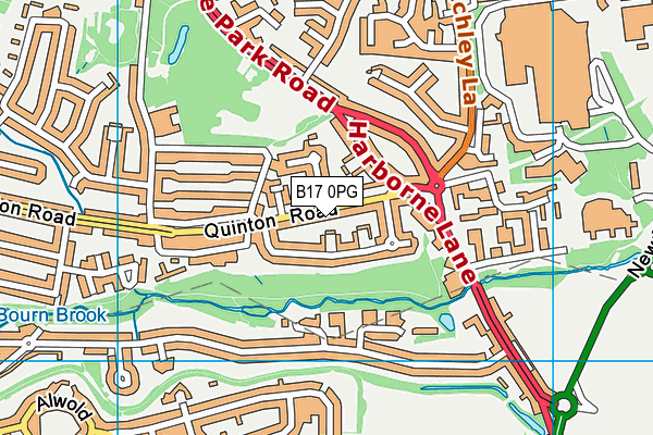 B17 0PG map - OS VectorMap District (Ordnance Survey)