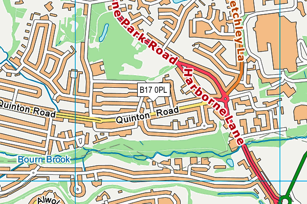 B17 0PL map - OS VectorMap District (Ordnance Survey)