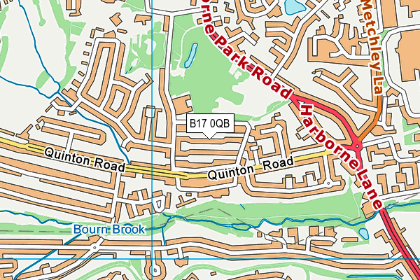 B17 0QB map - OS VectorMap District (Ordnance Survey)