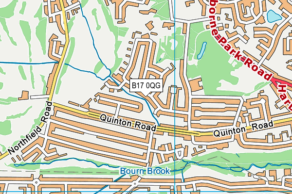 B17 0QG map - OS VectorMap District (Ordnance Survey)