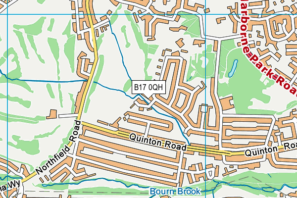 B17 0QH map - OS VectorMap District (Ordnance Survey)
