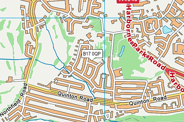 B17 0QP map - OS VectorMap District (Ordnance Survey)