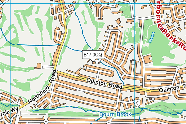 B17 0QQ map - OS VectorMap District (Ordnance Survey)