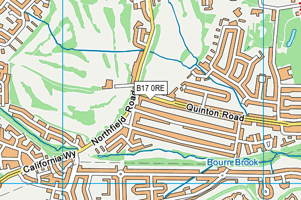 B17 0RE map - OS VectorMap District (Ordnance Survey)