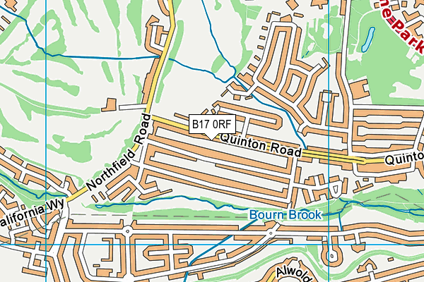 B17 0RF map - OS VectorMap District (Ordnance Survey)