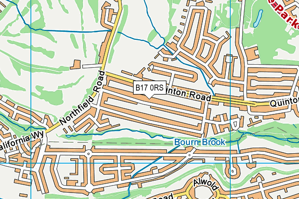 B17 0RS map - OS VectorMap District (Ordnance Survey)