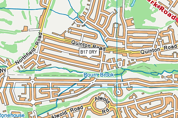 B17 0RY map - OS VectorMap District (Ordnance Survey)