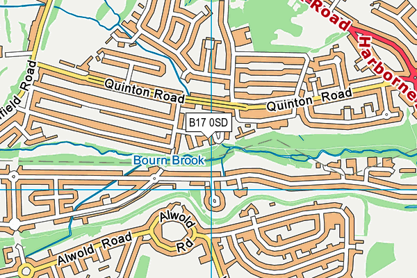 B17 0SD map - OS VectorMap District (Ordnance Survey)