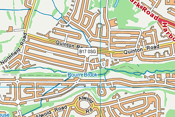 B17 0SG map - OS VectorMap District (Ordnance Survey)