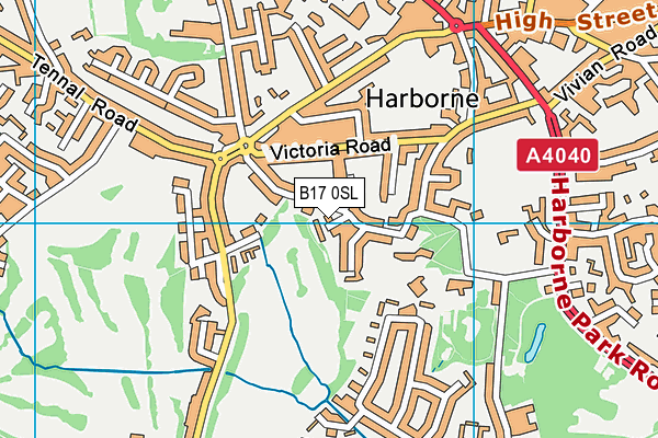 B17 0SL map - OS VectorMap District (Ordnance Survey)