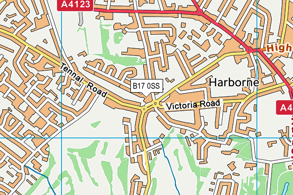 B17 0SS map - OS VectorMap District (Ordnance Survey)