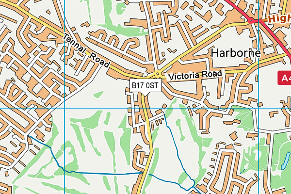 B17 0ST map - OS VectorMap District (Ordnance Survey)