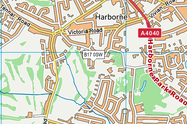B17 0SW map - OS VectorMap District (Ordnance Survey)