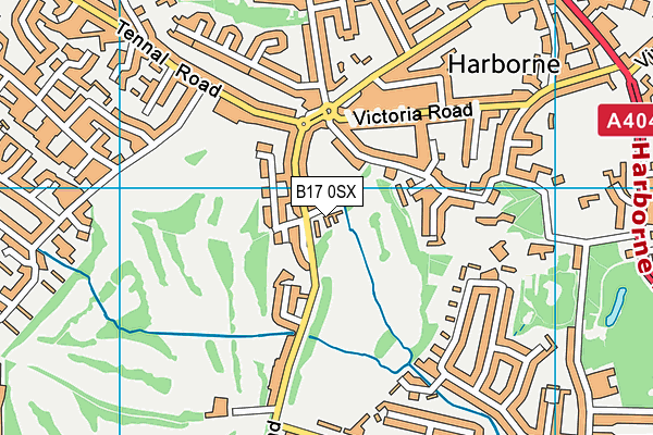 B17 0SX map - OS VectorMap District (Ordnance Survey)