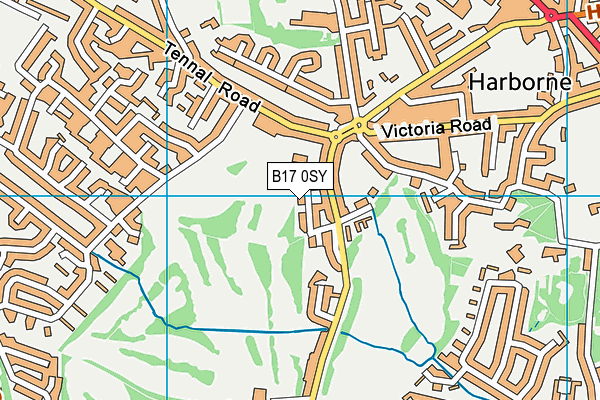 B17 0SY map - OS VectorMap District (Ordnance Survey)