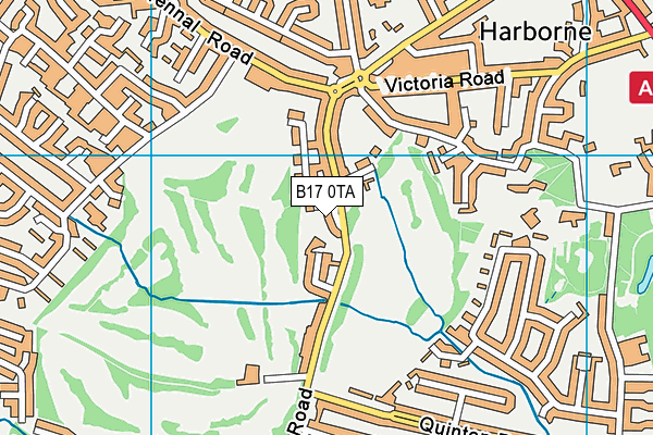 B17 0TA map - OS VectorMap District (Ordnance Survey)