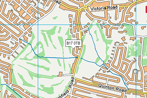 B17 0TB map - OS VectorMap District (Ordnance Survey)