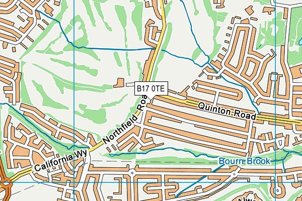 B17 0TE map - OS VectorMap District (Ordnance Survey)