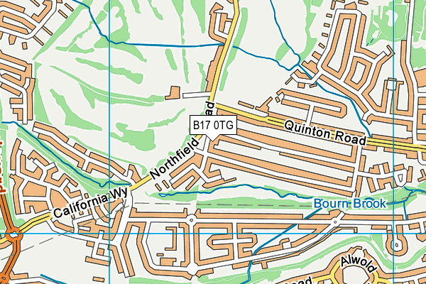 B17 0TG map - OS VectorMap District (Ordnance Survey)
