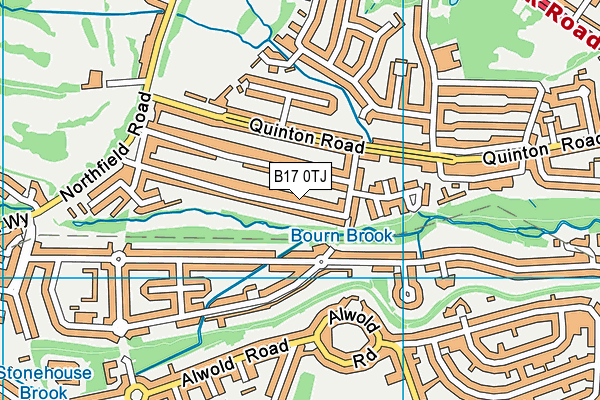 B17 0TJ map - OS VectorMap District (Ordnance Survey)