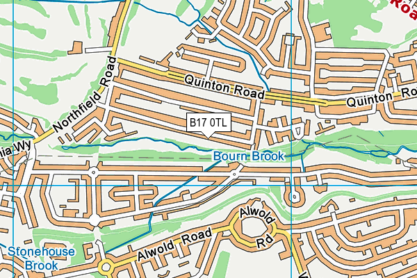 B17 0TL map - OS VectorMap District (Ordnance Survey)
