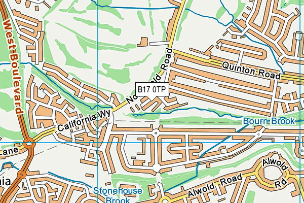 B17 0TP map - OS VectorMap District (Ordnance Survey)