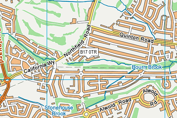 B17 0TR map - OS VectorMap District (Ordnance Survey)