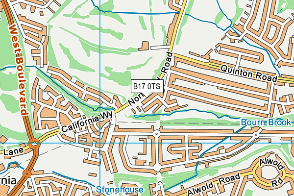 B17 0TS map - OS VectorMap District (Ordnance Survey)