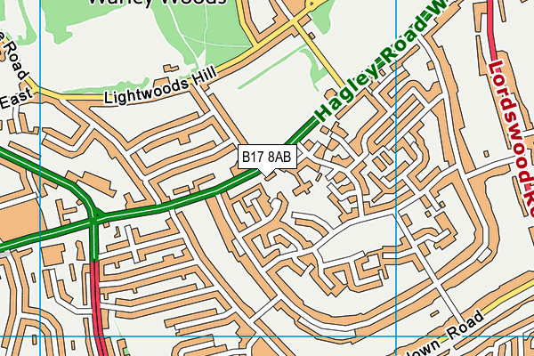 B17 8AB map - OS VectorMap District (Ordnance Survey)