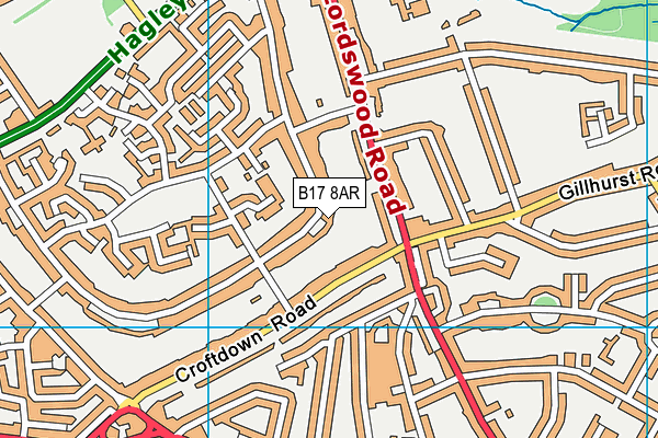 B17 8AR map - OS VectorMap District (Ordnance Survey)