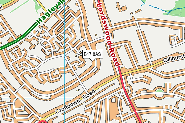 B17 8AS map - OS VectorMap District (Ordnance Survey)
