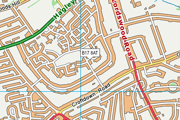 B17 8AT map - OS VectorMap District (Ordnance Survey)