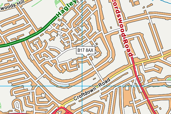 B17 8AX map - OS VectorMap District (Ordnance Survey)