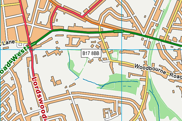 B17 8BB map - OS VectorMap District (Ordnance Survey)