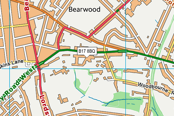 B17 8BQ map - OS VectorMap District (Ordnance Survey)