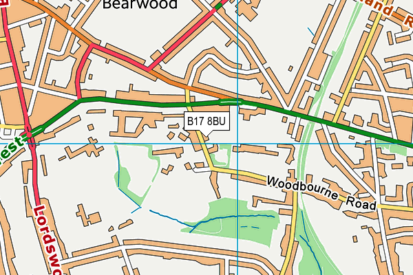 B17 8BU map - OS VectorMap District (Ordnance Survey)