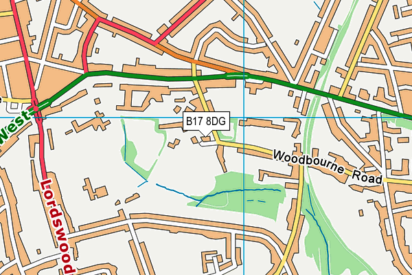 B17 8DG map - OS VectorMap District (Ordnance Survey)