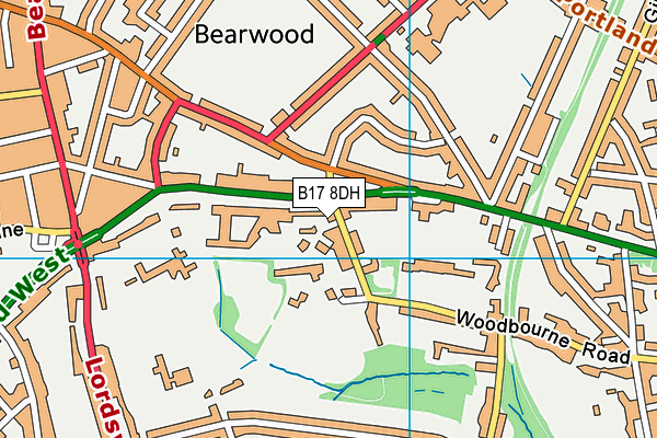 B17 8DH map - OS VectorMap District (Ordnance Survey)