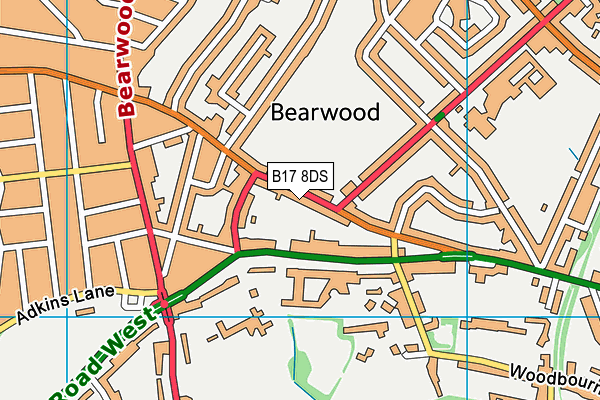 B17 8DS map - OS VectorMap District (Ordnance Survey)