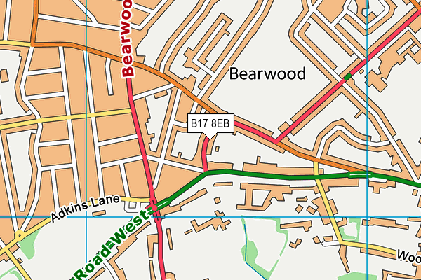 B17 8EB map - OS VectorMap District (Ordnance Survey)