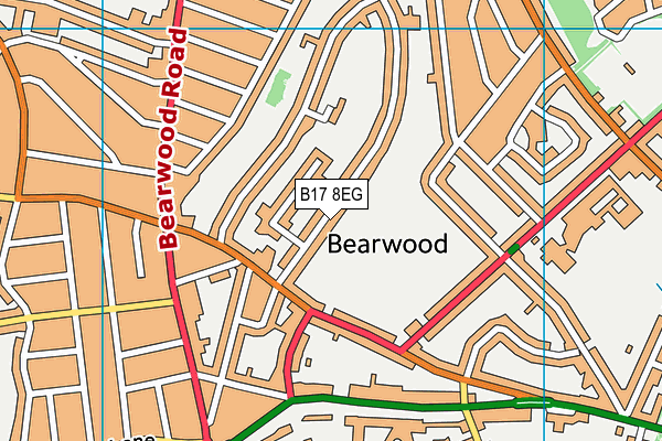 B17 8EG map - OS VectorMap District (Ordnance Survey)