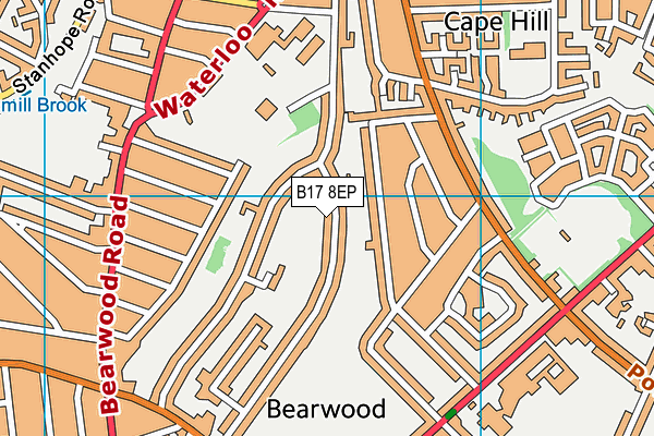 B17 8EP map - OS VectorMap District (Ordnance Survey)