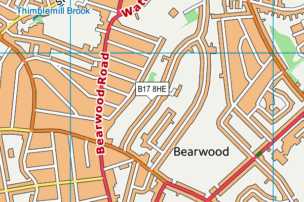 B17 8HE map - OS VectorMap District (Ordnance Survey)