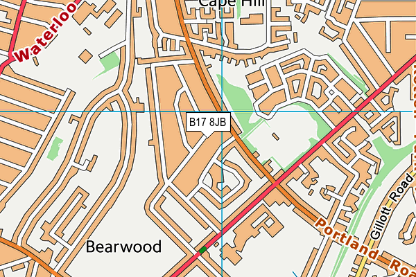 B17 8JB map - OS VectorMap District (Ordnance Survey)