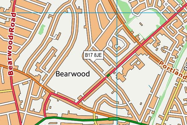 B17 8JE map - OS VectorMap District (Ordnance Survey)