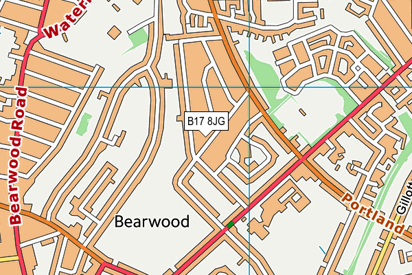B17 8JG map - OS VectorMap District (Ordnance Survey)